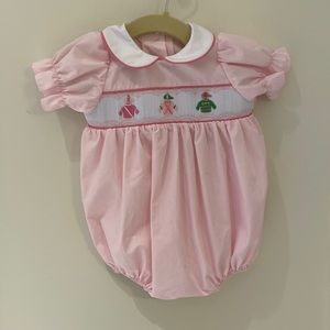 Beaufort Bonnet Company Smocked Holly Day Bubble - 6/12m